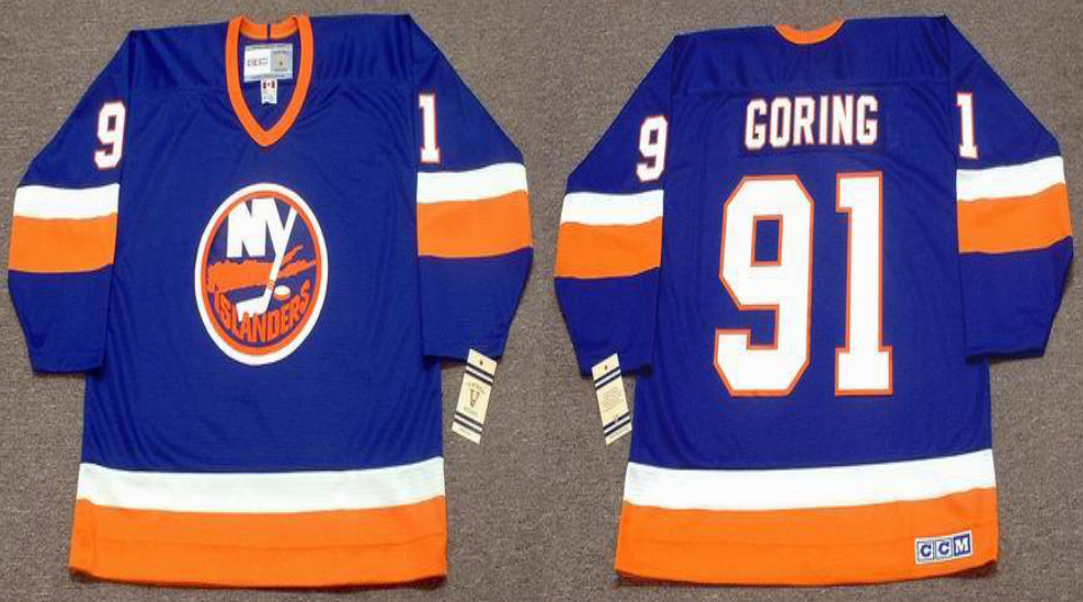 2019 Men New York Islanders 91 Goring blue CCM NHL jersey